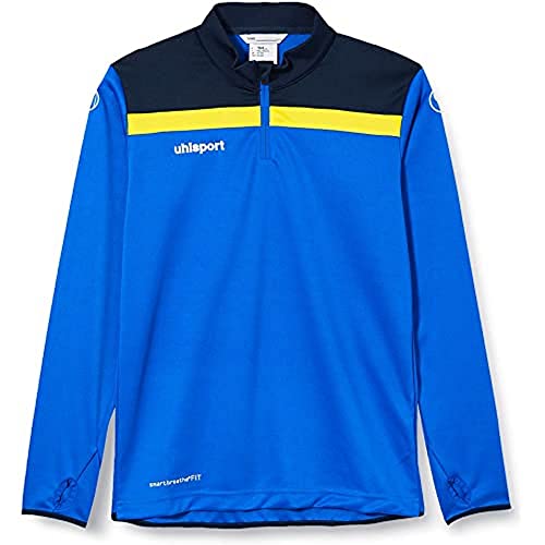 uhlsport Kinder Offense 23 1/4 Zip Top Sweatshirt, azurblau/Marine/limonenge, 128 von uhlsport