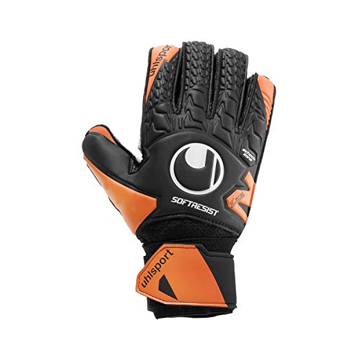 uhlsport Herren Soft Resist Flex Frame Handschuhe, schwarz/Fluo orange/Weiß, 10.5 von uhlsport