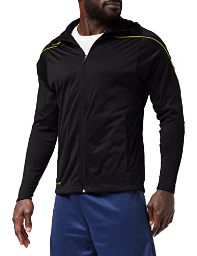 uhlsport Herren Stream 22 Track Hood Jacke, schwarz/limonengelb, M von uhlsport