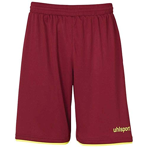 uhlsport Kinder Club Shorts, Bordeaux/Fluo gelb, 164 von uhlsport