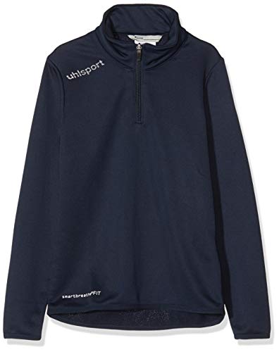 Uhlsport Kinder Essential 1/4 Zip Top Sweatshirt, Marine/Weiß, 164 von uhlsport