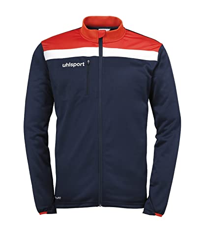 uhlsport Herren OFFENSE 23 POLY JACKE Fussball Trainingsbekleidung, Navy / Rot / Weiß , 116 von uhlsport