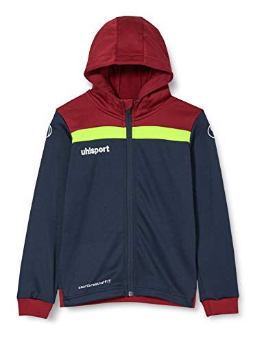 uhlsport Kinder Offense 23 Multi Hood Jacke, Marine/Bordeaux/Fluo gelb, 116 von uhlsport