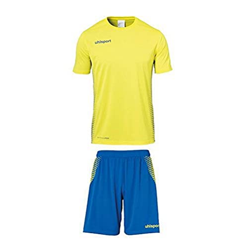 Uhlsport Kinder Score Trikot&Shorts Kit, limonengelb/azurblau, 116 von uhlsport