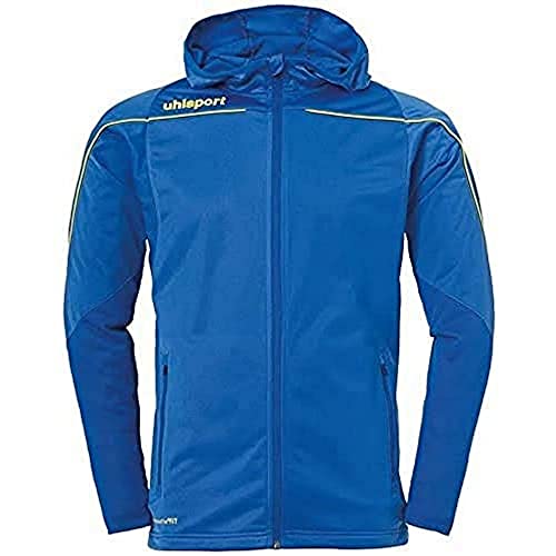 uhlsport Kinder Stream 22 Track Hood Jacke, azurblau/limonengelb, 128 von uhlsport