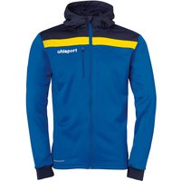 uhlsport Offense 23 Multi Trainingsjacke mit Kapuze azurblau/marine/limonengelb 116 von uhlsport