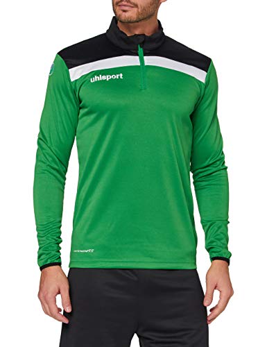 uhlsport Kinder Offense 23 1/4 Zip Top Sweatshirt, Grün/Schwarz/Weiß, 116 von uhlsport