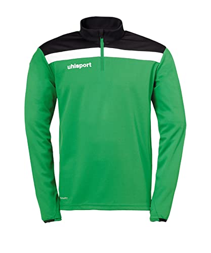 uhlsport Kinder Offense 23 1/4 Zip Top Sweatshirt, Grün/Schwarz/Weiß, 152 von uhlsport