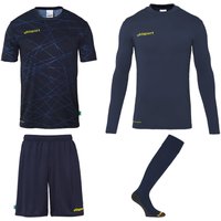 uhlsport Prediction Torwart-Set Herren marine/fluo gelb XL von uhlsport