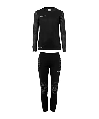 uhlsport REACTION GOALKEEPER SET JUNIOR Jugend Torwart Torhüter Fußball Set aus gepolstertem Shirt und Hose, komplette Torhüterbekleidung/Set für Jugendliche - schwarz - Größe 116 uhlsport REACTION GOALKEEPER SET JUNIOR Jugend Torwart Torhüter Fußball Set aus gepolstertem Shirt und Hose, komplette Torhüterbekleidung/Set für Jugendliche - schwarz - Größe 116 von uhlsport