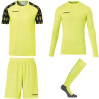 uhlsport Reaction Torwartset (Trikot+Baselayer+Shorts+Stutzen) fluo gelb/schwarz 152 von uhlsport