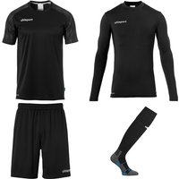 uhlsport Reaction Torwartset (Trikot+Baselayer+Shorts+Stutzen) schwarz/anthra 164 von uhlsport