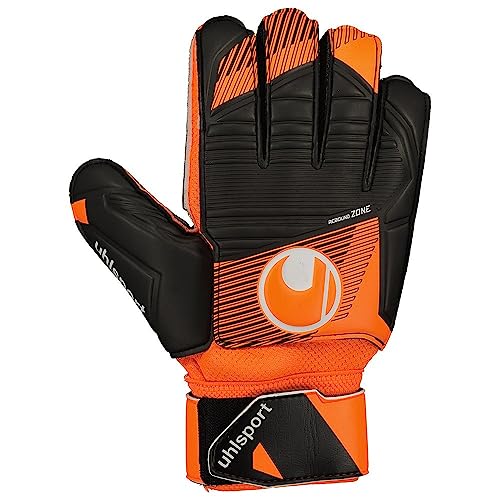 uhlsport Soft Resist+ Flex Frame Fußball Torwarthandschuhe - Handschuhe für Torhüter - speziell für Kunstrasen und Hartböden - mit Fingerschutz, 5, Fluo orange/schwarz/weiß uhlsport Soft Resist+ Flex Frame Fußball Torwarthandschuhe - Handschuhe für Torhüter - speziell für Kunstrasen und Hartböden - mit Fingerschutz, 5, Fluo orange/schwarz/weiß von uhlsport