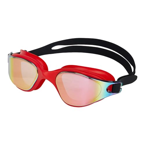 ulafbwur Schwimmbrille, Anti-Beschlag-Brille, ergonomisches Design, professioneller Anti-Beschlag, kein Auslaufen, UV-Schutz, weites Sicht-Schwimmen für Damen Rot von ulafbwur