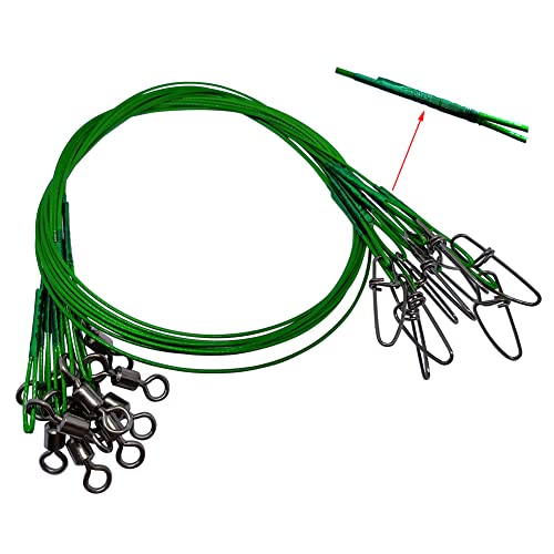 Angeldrahtvorfach, 50 cm, 45 kg, strapazierfähig, zahnsicher, Edelstahl, Angelschnur mit rollenden Wirbeln und Versicherungsschnallen, Angelköder, Rig oder Haken, 30 Stück Angeldrahtvorfach, 50 cm, 45 kg, strapazierfähig, zahnsicher, Edelstahl, Angelschnur mit rollenden Wirbeln und Versicherungsschnallen, Angelköder, Rig oder Haken, 30 Stück von unclesportinfof