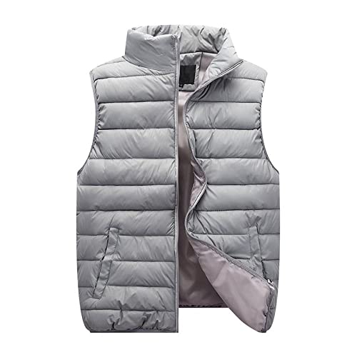 &ET Damen Steppweste,Damen Weste Grau Stehkragen Damen Body Warmer Ärmellose Jacke Mit Reißverschluss Gepolsterte Taschen Herbst Winter Baumwolle Weste Für Mädchen Damen,XXL &ET Damen Steppweste,Damen Weste Grau Stehkragen Damen Body Warmer Ärmellose Jacke Mit Reißverschluss Gepolsterte Taschen Herbst Winter Baumwolle Weste Für Mädchen Damen,XXL von &ET