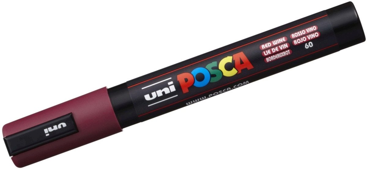 uni-ball Filzstift Fasermaler Uni Posca PC-5M 1,8-2,5mm weinrot von uni-ball