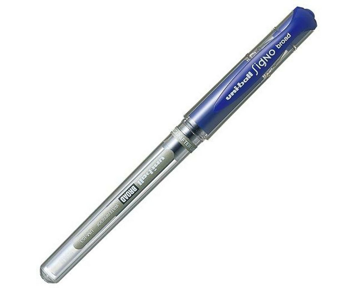 uni-ball Tintenroller, Flüssigtintenstift Uni-Ball Signo Broad UM-153 W Blau 0,6 mm (12 von uni-ball