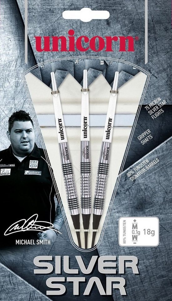 unicorn Dartpfeil Silver Star Michael Smith Steel Darts 26 g von unicorn