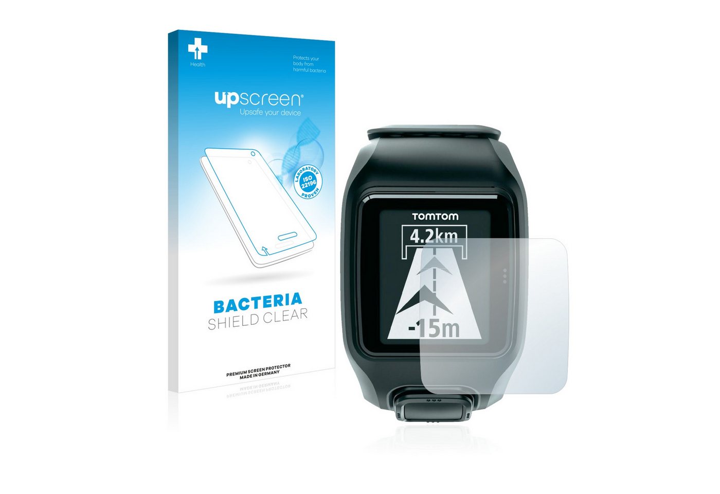 upscreen Schutzfolie für TomTom Multi-Sport 2014, Displayschutzfolie, Folie Premium klar antibakteriell von upscreen