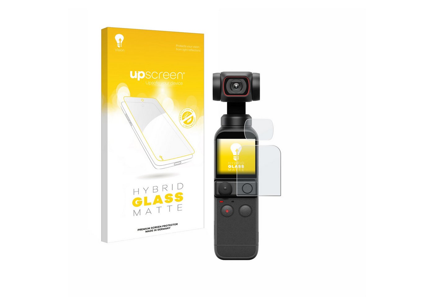 upscreen flexible Panzerglasfolie für DJI Osmo Pocket 2 (Display + Linse), Displayschutzglas, Schutzglas Glasfolie matt entspiegelt von upscreen