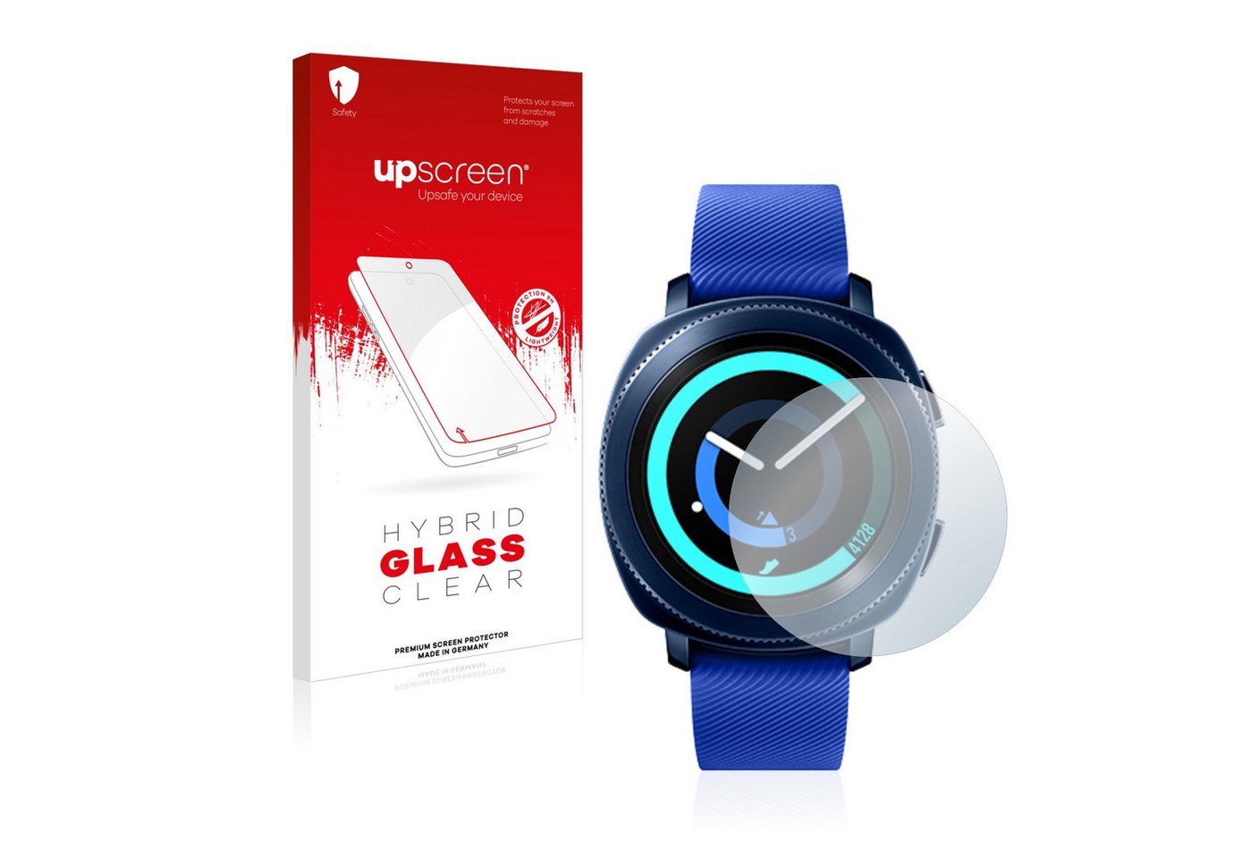 upscreen flexible Panzerglasfolie für Samsung Gear Sport, Displayschutzglas, Schutzglas Glasfolie klar von upscreen
