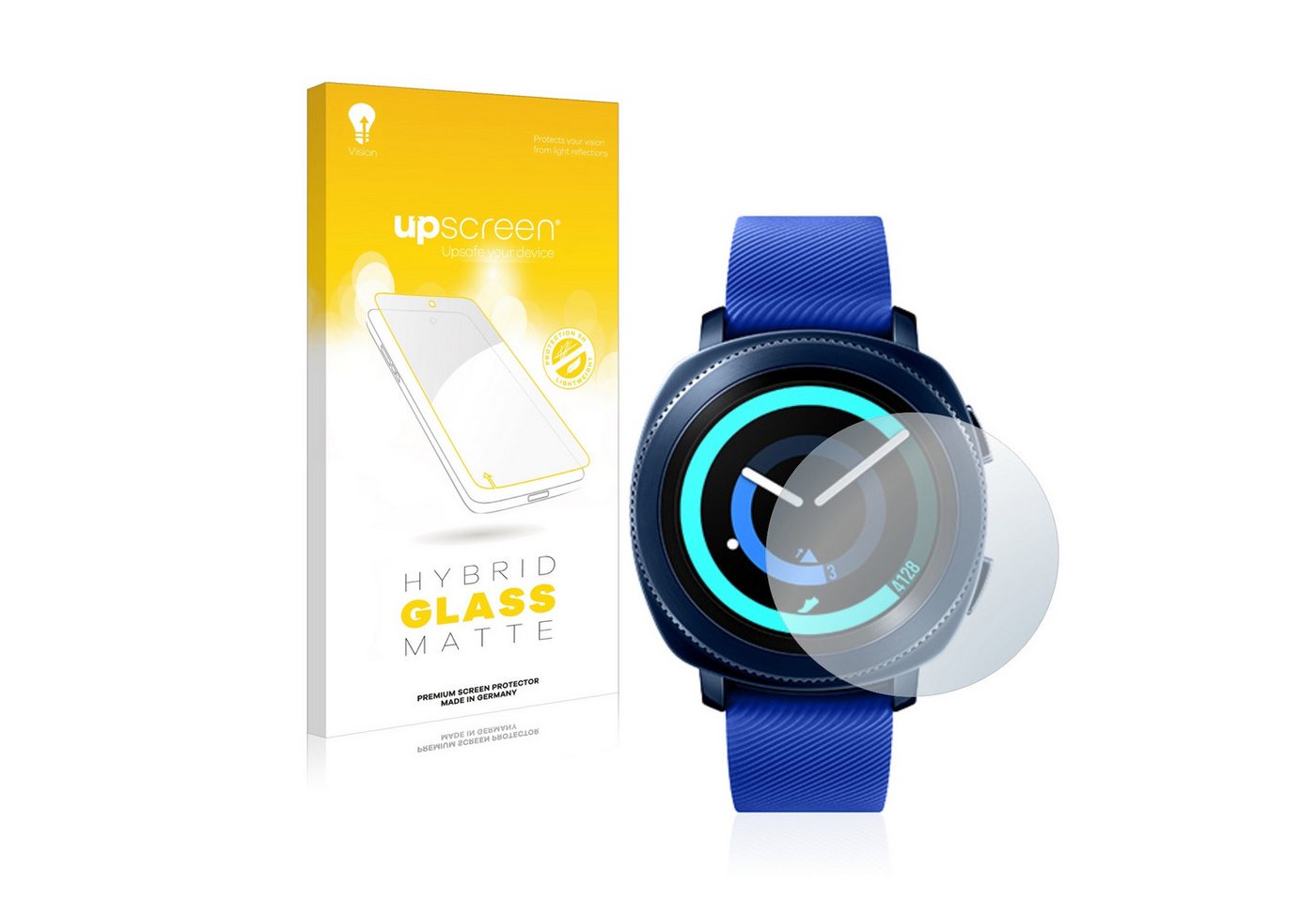 upscreen flexible Panzerglasfolie für Samsung Gear Sport, Displayschutzglas, Schutzglas Glasfolie matt entspiegelt von upscreen