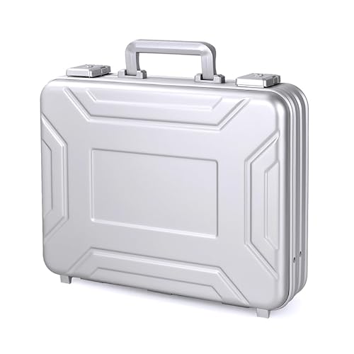 urecimy Aluminium 14 Zoll Laptop Aktentasche Hartschalenkoffer TSA Kombination Schloss Flightcase abnehmbarer Schaumschmuck und Uhr tragbare Tragetasche von urecimy