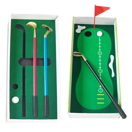 usefulbeauty Golf-Kugelschreiber,Golf-Stifte | Tisch-Golfballstift - Golf-Stift-Set inklusive Putting Green, Flagge, 3 Golfschläger-Stiften und 2 Bällen, Desktop-Golf für Papa von usefulbeauty