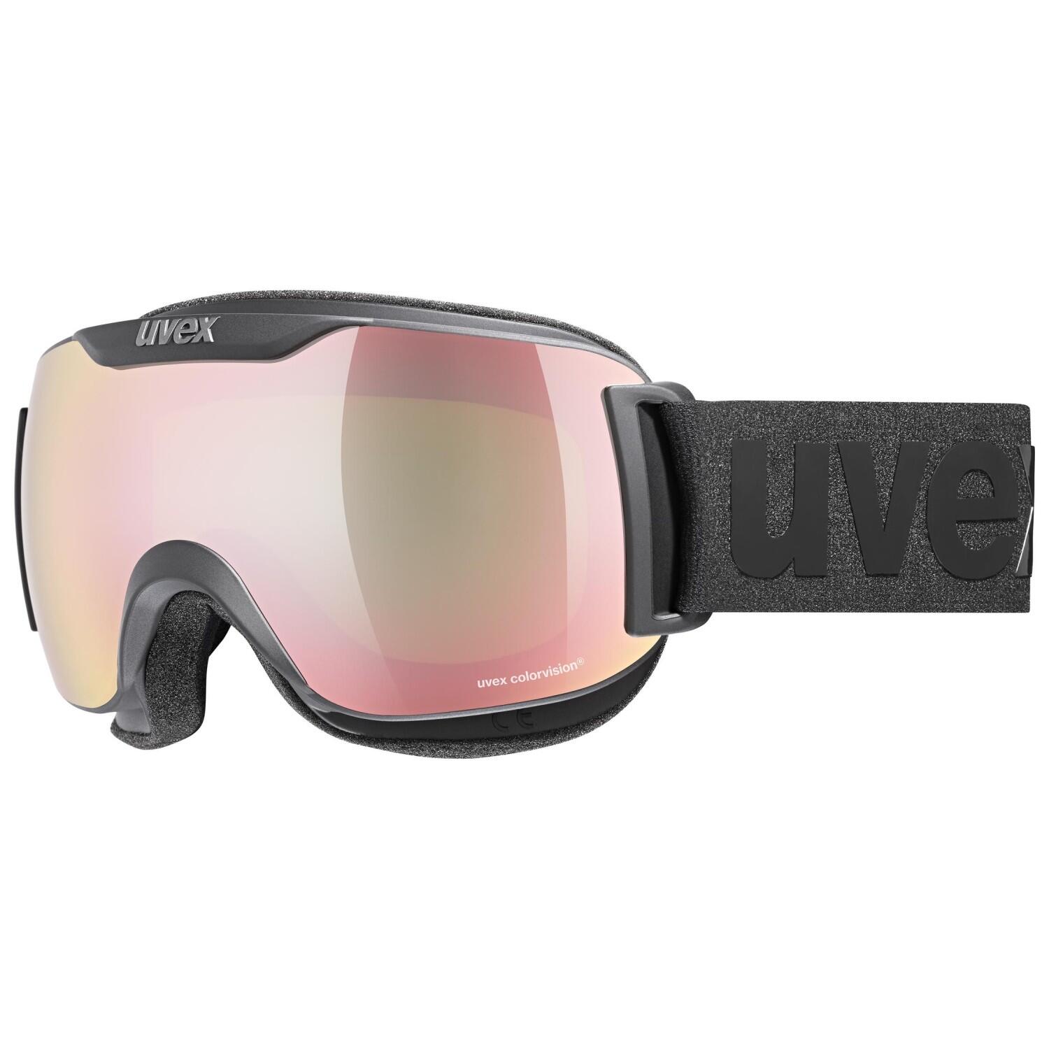 uvex Downhill 2000 small CV Skibrille (2730 black mat, mirror rose/colorvision green (S2)) von uvex