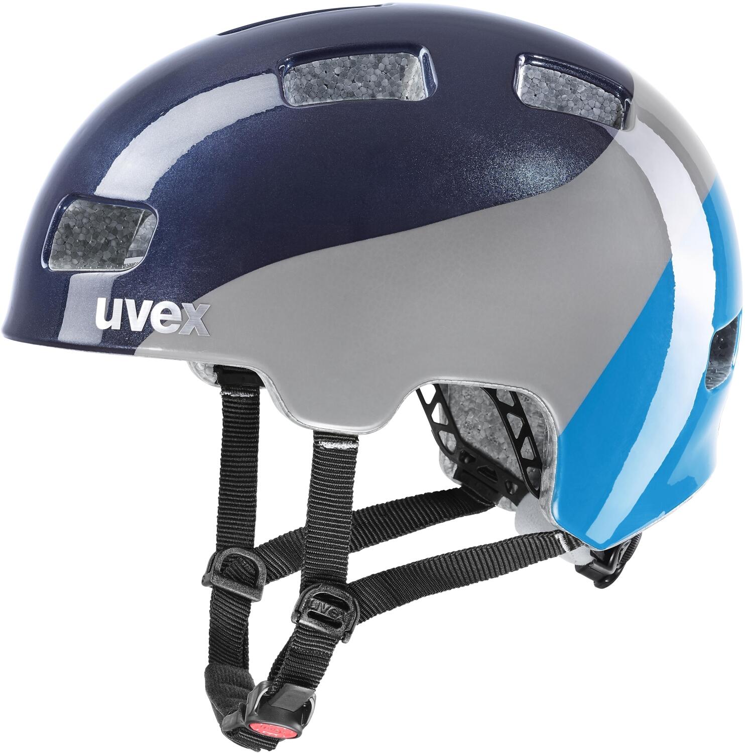 uvex HLMT 4 Kinder-Fahrradhelm (55-58 cm, 10 deep space/blue wave) von uvex