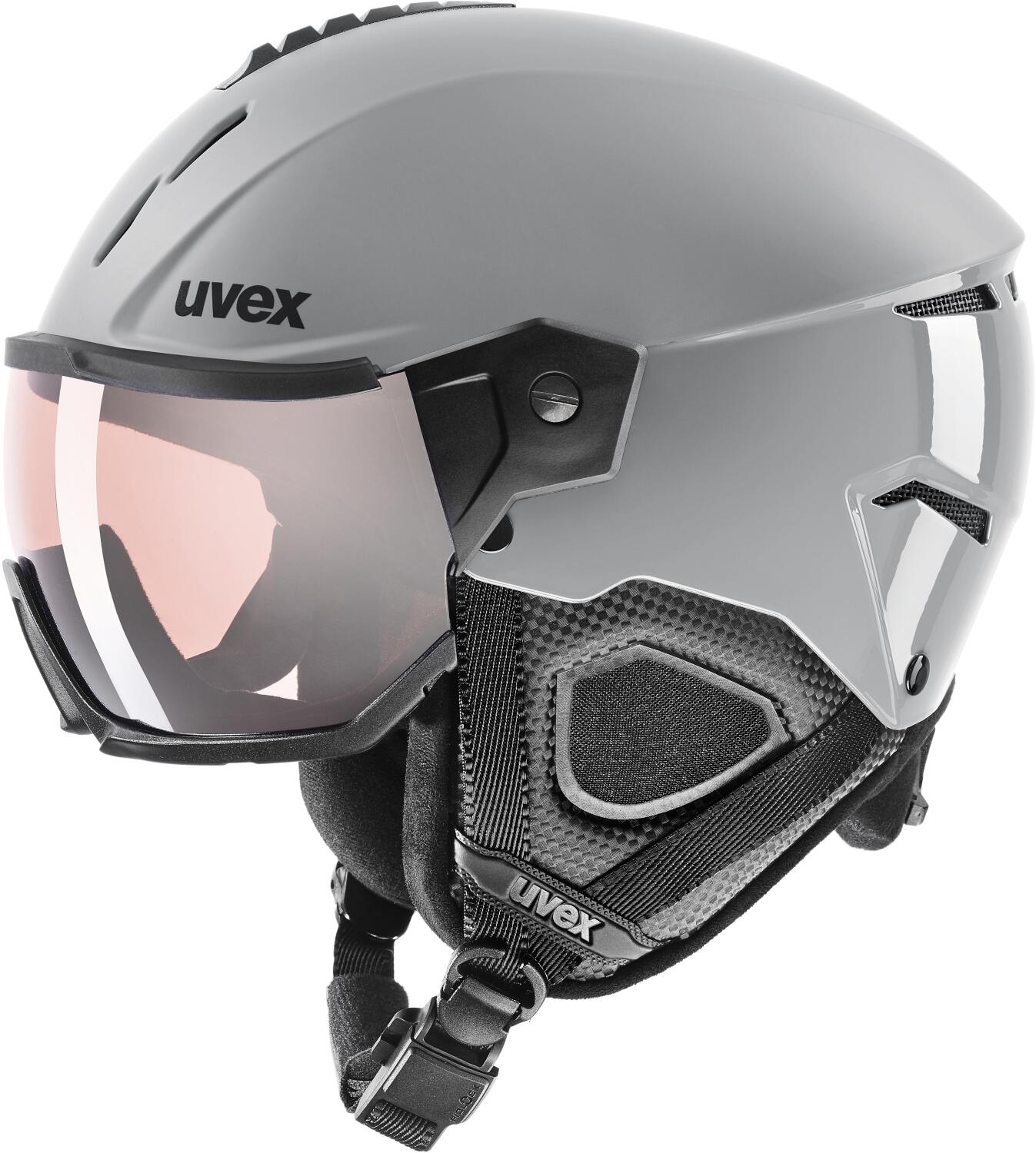 uvex Instinct Visor Pro Variomatic Skihelm (53-56 cm, 10 rhino, litemirror silver variomatic clear (S1-S2)) von uvex