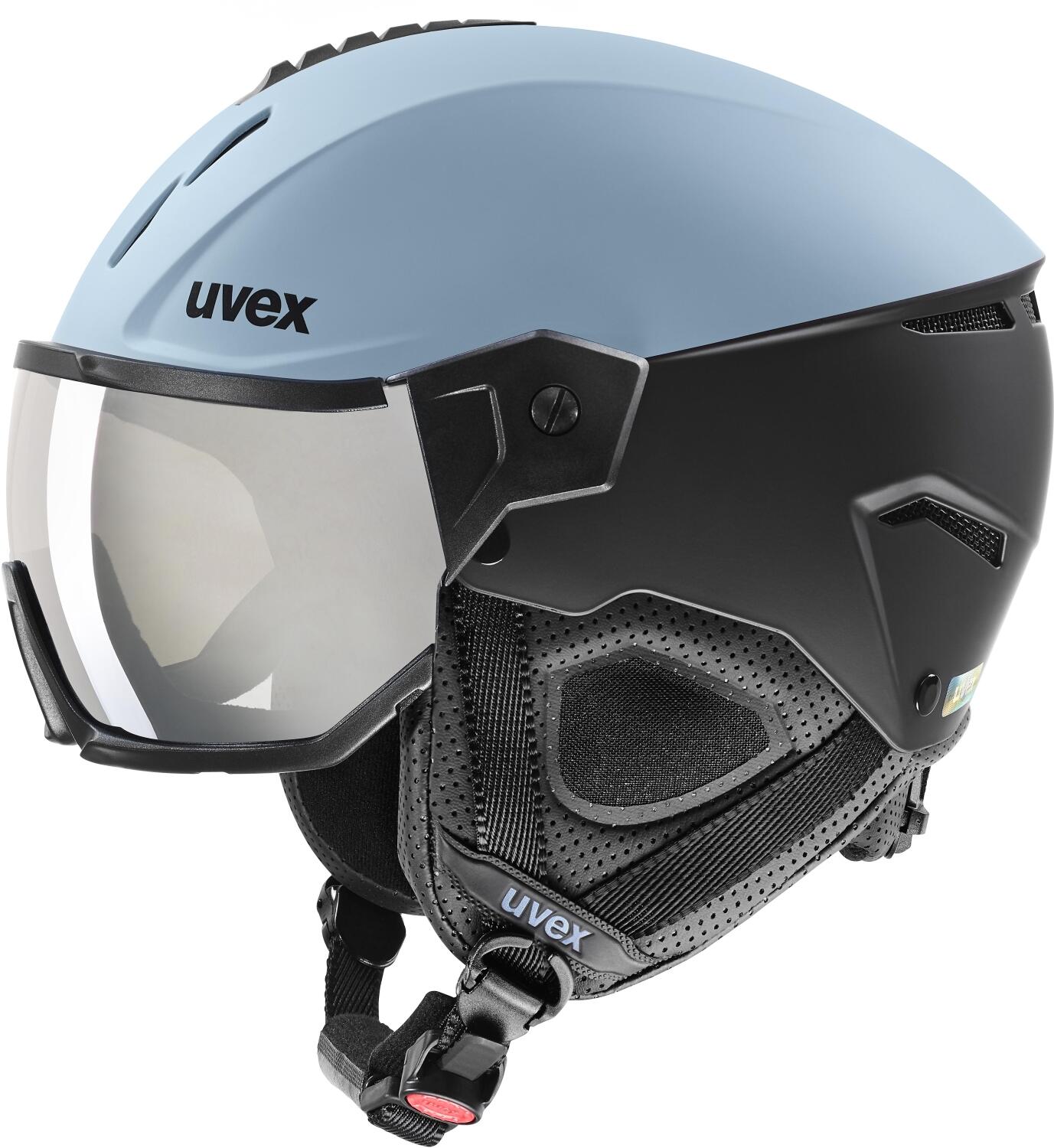 uvex Instinct Visor Skihelm (53-56 cm, 60 glacier/black matt) von uvex