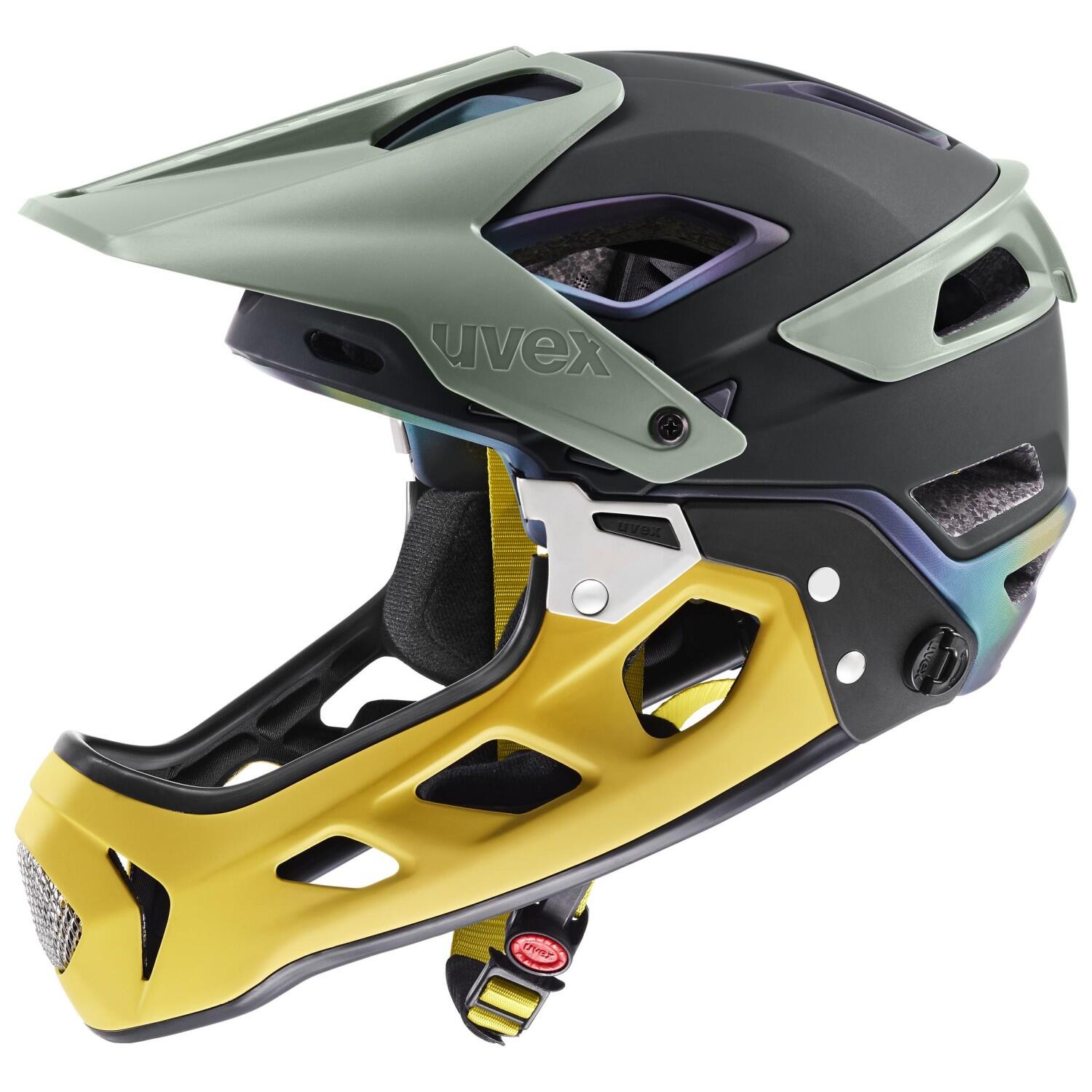 uvex Jakkyl hde 2.0 Fullface Helm (52-57 cm, 05 forest/mustard mat) von uvex