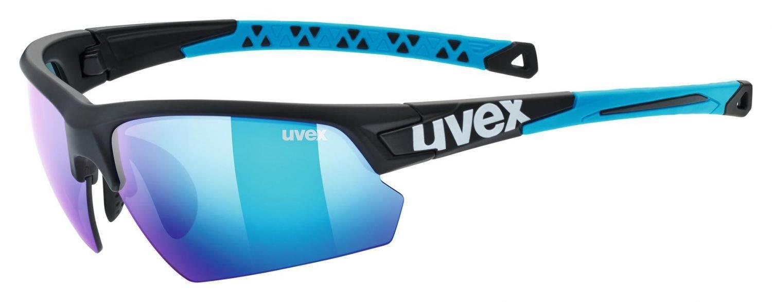 uvex Sportstyle 224 Sportbrille (2416 black mat/blue, mirror blue (S3)) von uvex