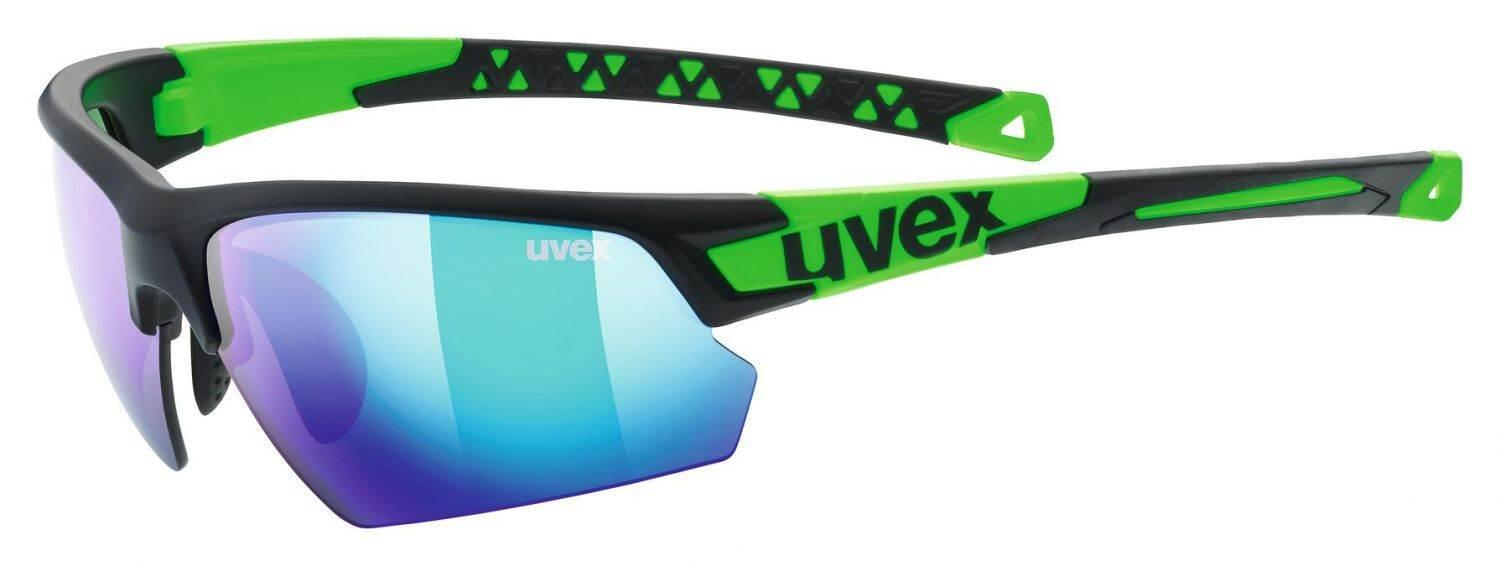 uvex Sportstyle 224 Sportbrille (2716 black mat/green, mirror green (S3)) von uvex