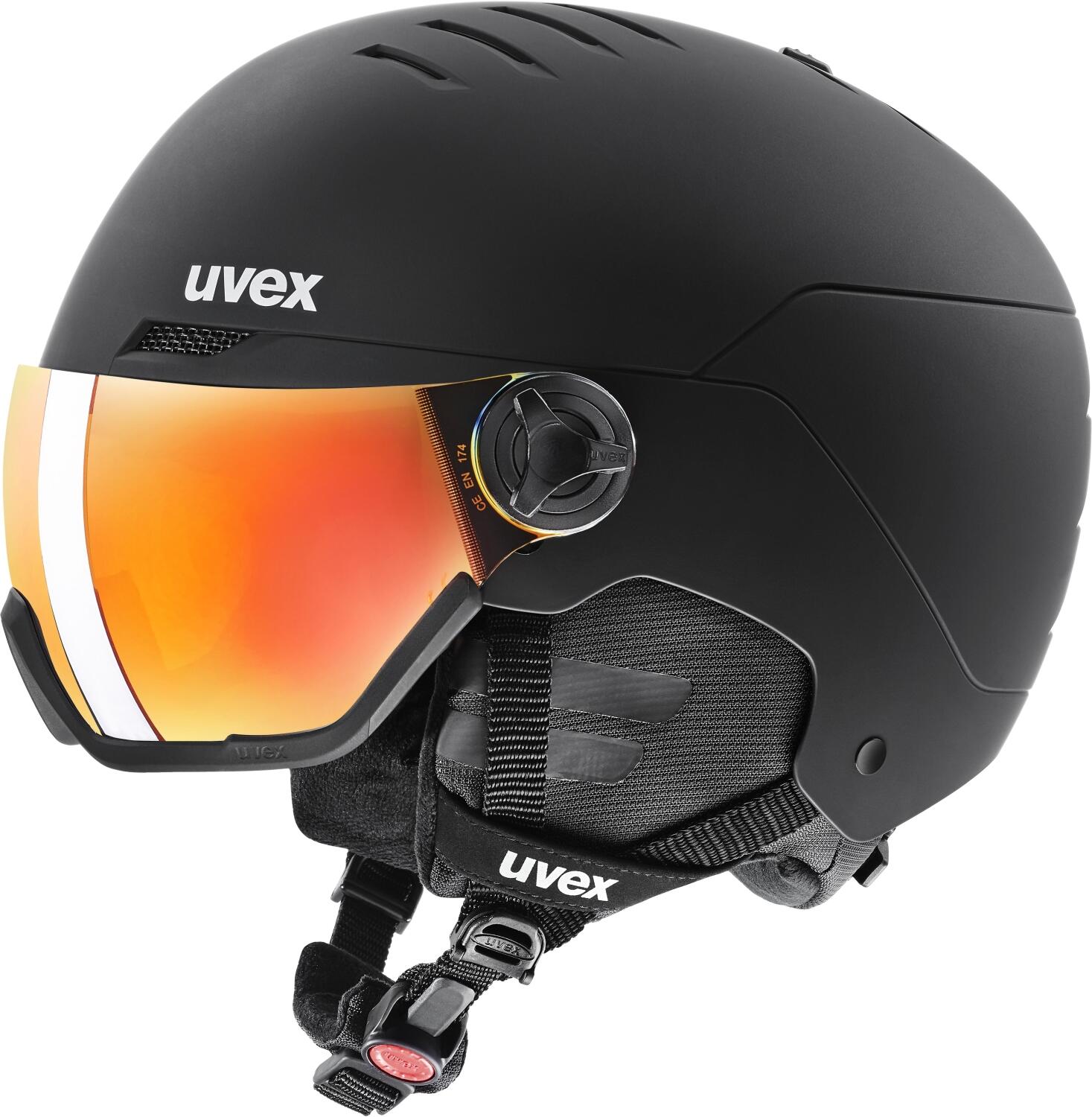 uvex Wanted Visor Skihelm (54-58 cm, 10 black mat) von uvex