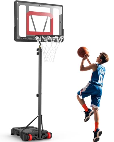 Basketballkorb Outdoor Kinder: 150-210 cm Höhenverstellbar Basketball ständer mit 80x60 cm bruchsichere Rückwand, Vergrößerter Basis und Rollen für Kinder Basketballkorb Outdoor Kinder: 150-210 cm Höhenverstellbar Basketball ständer mit 80x60 cm bruchsichere Rückwand, Vergrößerter Basis und Rollen für Kinder von vcloo