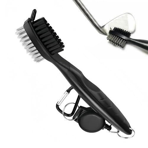 vcsjw Golf Bürste,Golfschläger Bürste,Bürste Golf,Golf Draht Bürste,Golf Club Groove Cleaner Dual Sided Nylon und Edelstahl Bürste mit Spik,mit Schlaufe Clip für hängen auf Golf Tasche(Schwarz) vcsjw Golf Bürste,Golfschläger Bürste,Bürste Golf,Golf Draht Bürste,Golf Club Groove Cleaner Dual Sided Nylon und Edelstahl Bürste mit Spik,mit Schlaufe Clip für hängen auf Golf Tasche(Schwarz) von vcsjw