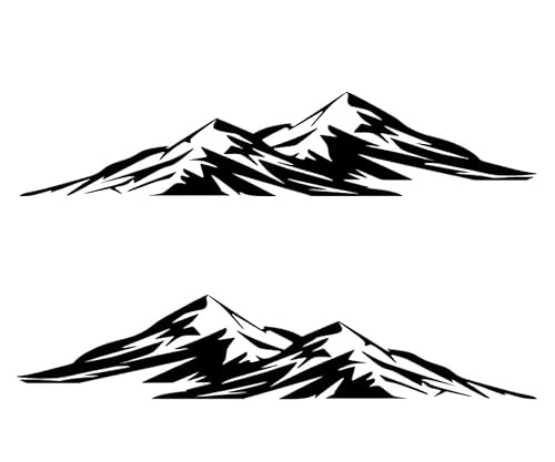 2 x Berg Aufkleber in verschiedenen Größen und Farben (SM1/14) (Silbergrau Glanz, je 100 x 20 cm) von verkauflade by Chr/Su