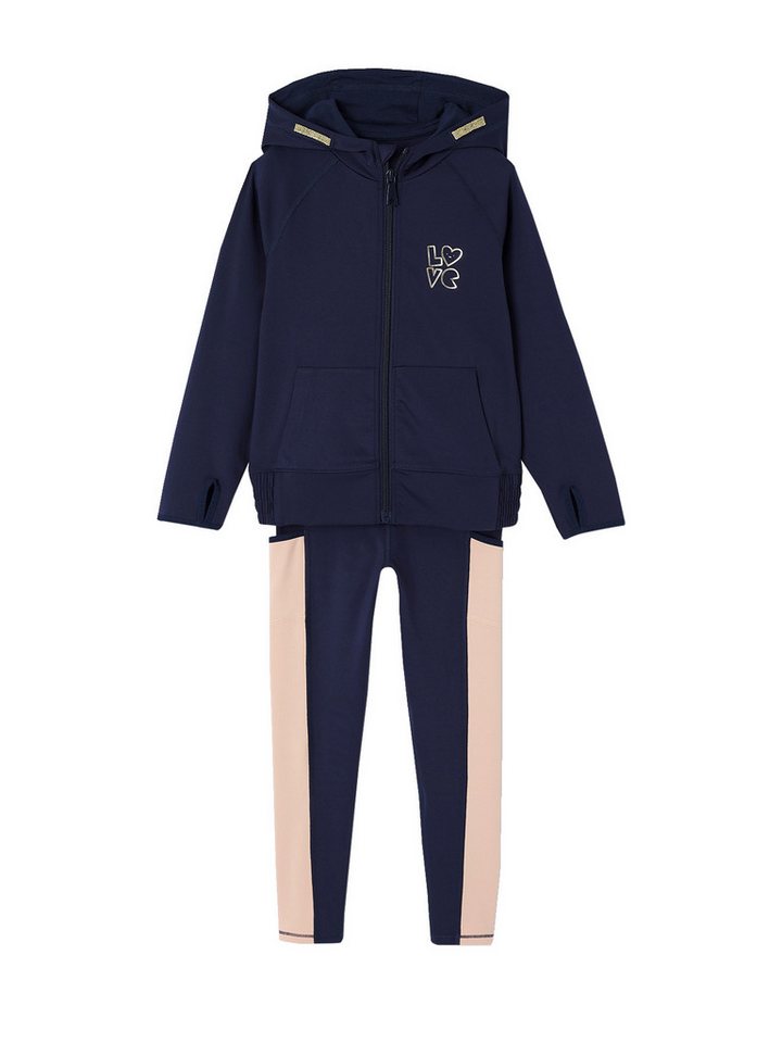 vertbaudet Hose & Shorts Mädchen Sport-Set: Kapuzensweatjacke & Leggings vertbaudet Hose & Shorts Mädchen Sport-Set: Kapuzensweatjacke & Leggings von vertbaudet