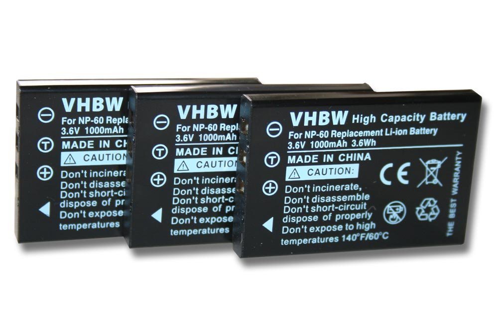 vhbw passend für Aiptek A-HD, AHD-100, AHD-200, AHD-300, Action HD, Kamera-Akku Li-Ion 1000 mAh von vhbw