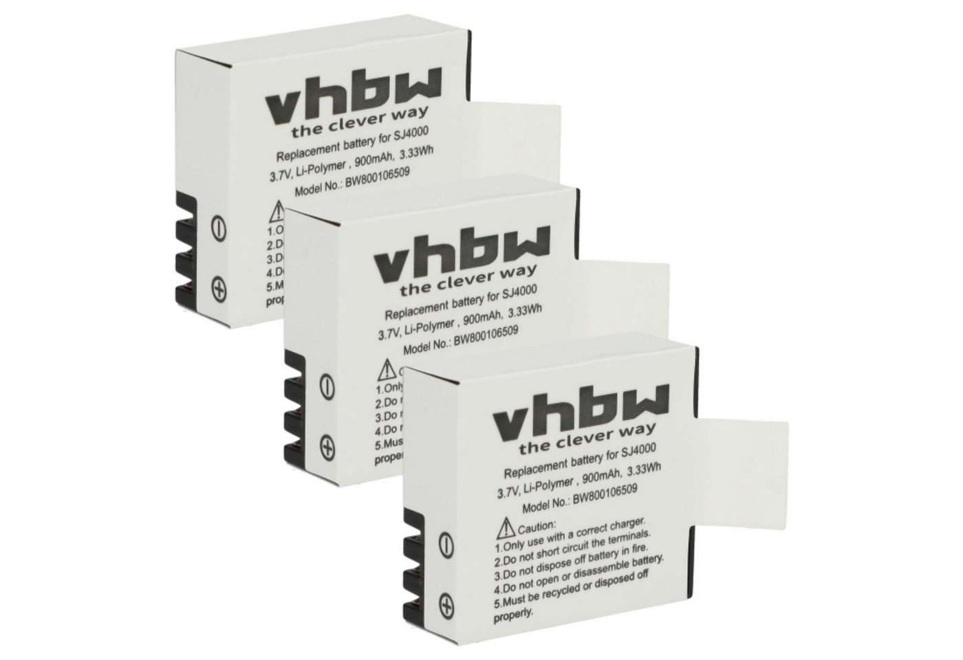 vhbw passend für Rollei Actioncam 425, 625, 610, 540, 525, 510, 426 Kamera Kamera-Akku Li-Ion 900 mAh (3,7 V) von vhbw