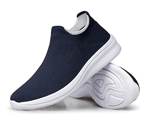 vibdiv Leichte Damenschuhe Slipper Wanderschuhe Flache Schuhe Atmungsaktiv Bequem zum Joggen Arbeiten Blau 41 von vibdiv