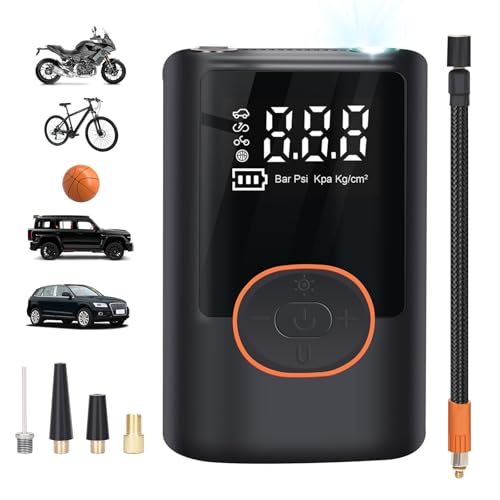 vicihoho Elektrische Luftpumpe, 150PSI Luftpumpe Fahrrad, Fahrradpumpe mit USB, kann als Powerbank und Taschenlampe Verwendet Werden, Akku Luftpumpe für Autos, Fahrräder, Motorrad, Basketball usw vicihoho Elektrische Luftpumpe, 150PSI Luftpumpe Fahrrad, Fahrradpumpe mit USB, kann als Powerbank und Taschenlampe Verwendet Werden, Akku Luftpumpe für Autos, Fahrräder, Motorrad, Basketball usw von vicihoho