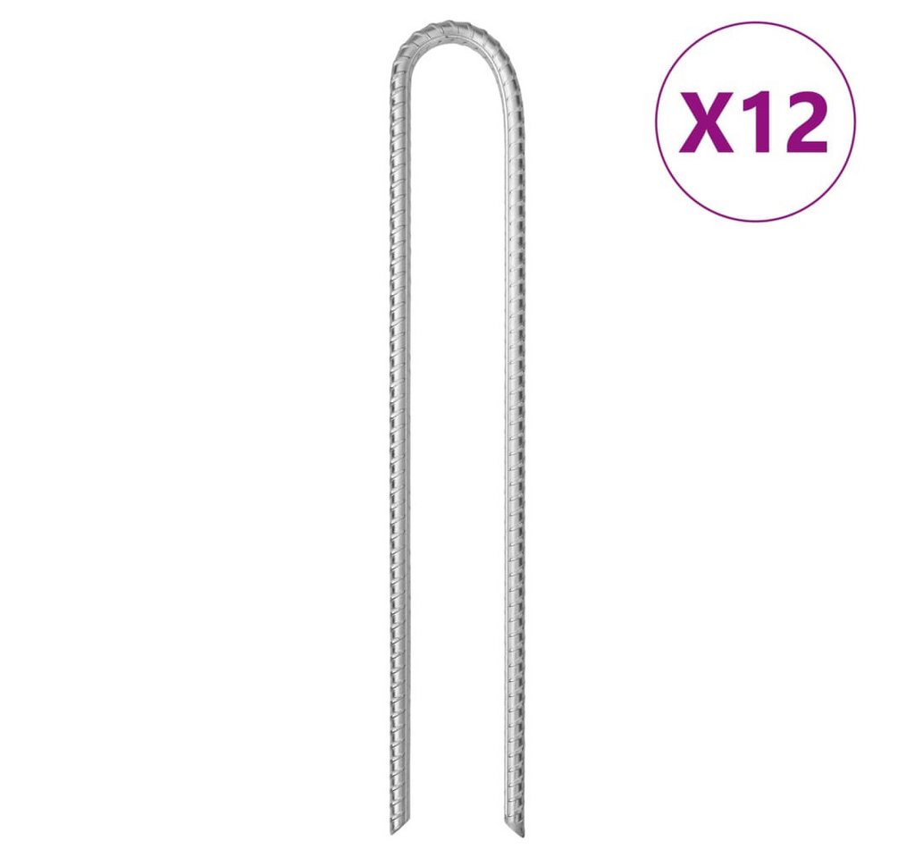 Zeltteppiche Zeltheringe 12 Stk. U-Form 37 cm Ø10 mm Verzinkter Stahl, vidaXL von vidaXL