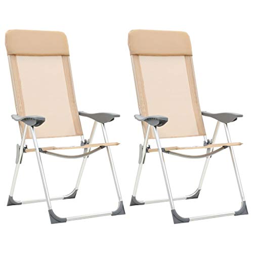 vidaXL 2X Campingstuhl Aluminium Creme Angelstuhl Gartenstuhl Klappstuhl Stuhl vidaXL 2X Campingstuhl Aluminium Creme Angelstuhl Gartenstuhl Klappstuhl Stuhl von vidaXL