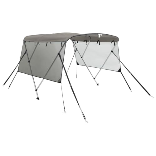 vidaXL 3 Bow Bimini Top mit Mesh-Seitenteilen, Bootsverdeck mit Aluminiumrahmen, Sonnenverdeck Boot Sonnensegel, Anthrazitgrau Schwarz 600D Polyester vidaXL 3 Bow Bimini Top mit Mesh-Seitenteilen, Bootsverdeck mit Aluminiumrahmen, Sonnenverdeck Boot Sonnensegel, Anthrazitgrau Schwarz 600D Polyester von vidaXL