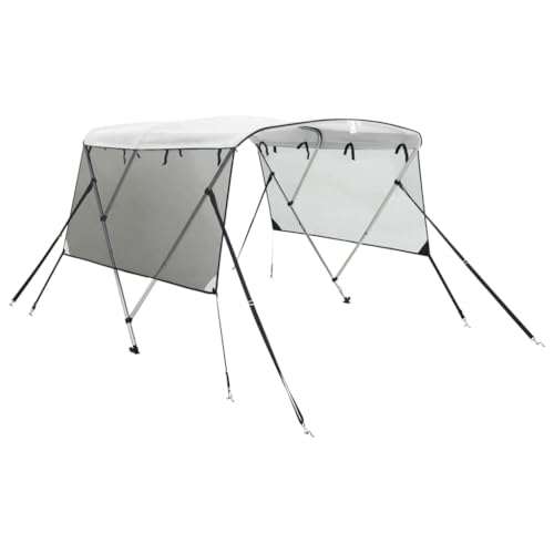 vidaXL 3 Bow Bimini Top mit Mesh-Seitenteilen, Bootsverdeck mit Aluminiumrahmen, Sonnenverdeck Boot Sonnensegel, Weiß Schwarz 600D Polyester vidaXL 3 Bow Bimini Top mit Mesh-Seitenteilen, Bootsverdeck mit Aluminiumrahmen, Sonnenverdeck Boot Sonnensegel, Weiß Schwarz 600D Polyester von vidaXL