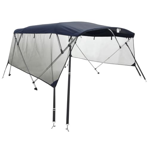 vidaXL 4 Bow Bimini Top mit Mesh-Seitenteilen, Bootsverdeck mit Aluminiumrahmen, Sonnenverdeck Boot Sonnensegel, Blau 600D Polyester vidaXL 4 Bow Bimini Top mit Mesh-Seitenteilen, Bootsverdeck mit Aluminiumrahmen, Sonnenverdeck Boot Sonnensegel, Blau 600D Polyester von vidaXL